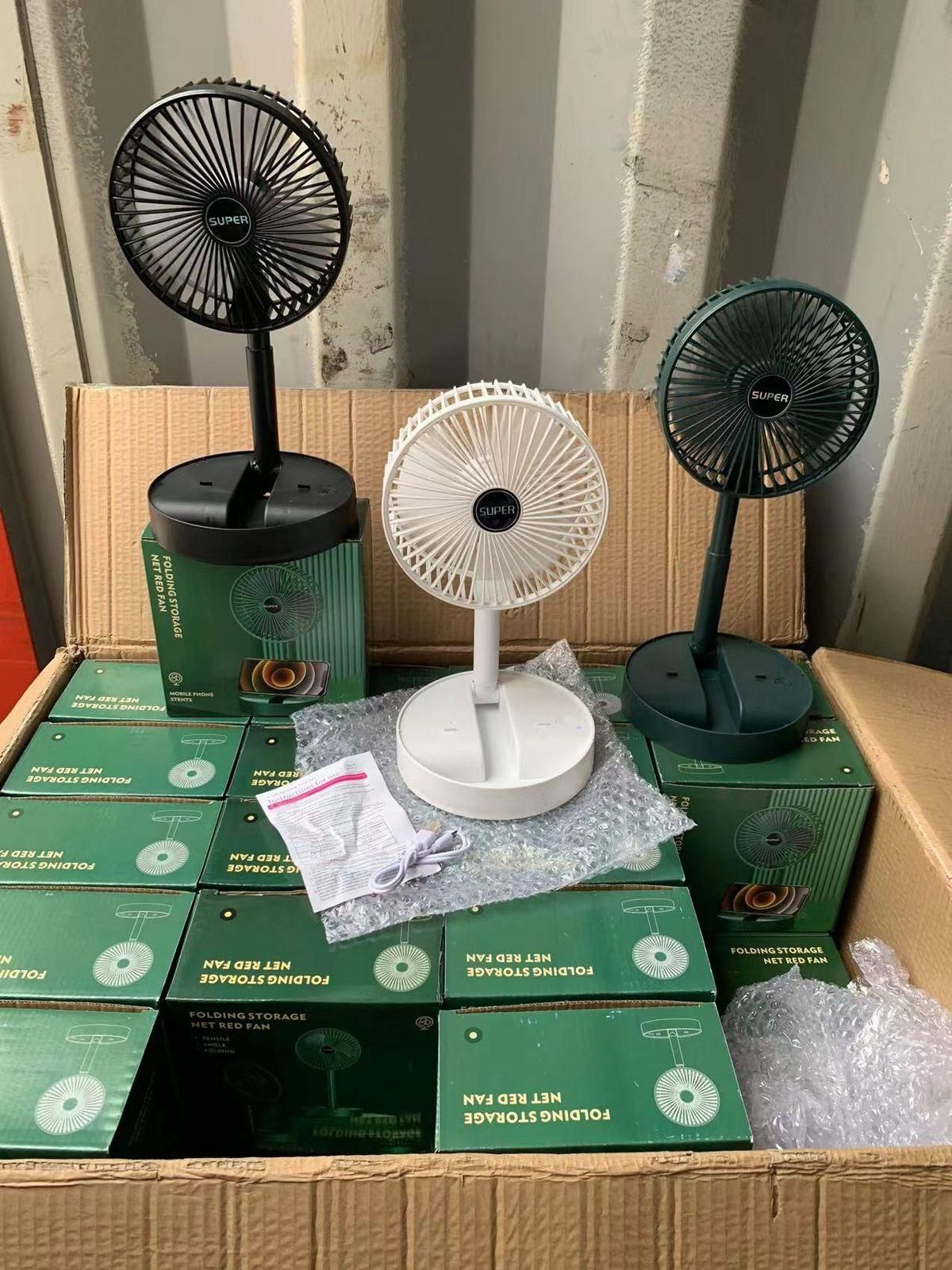 Folding Rechargeable Fan 2 In 1 Foldable 3 Gear Portable Fan Usb Telescopic Low Noise Fan For Outdoor Household